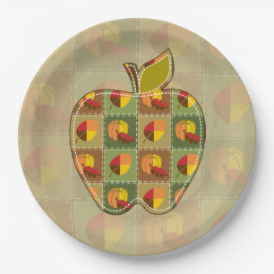 Plato de papel de edredón de otoño