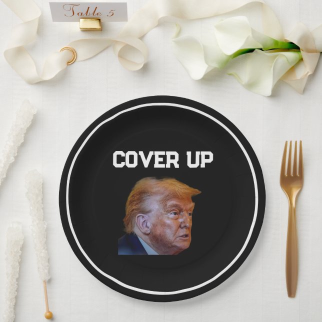 Plato De Papel De Encubrimiento De Trump (Boda)