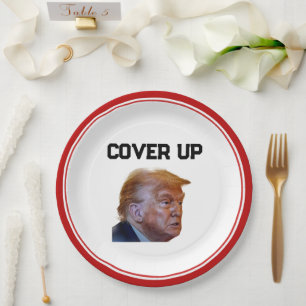 Plato de papel de encubrimiento de Trump