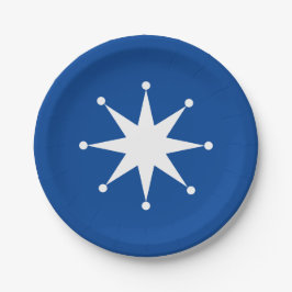 Plato de papel de estrella de punto retro