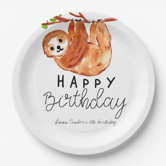 Plato de papel de fiesta de cumpleaños de niño per (Anverso)