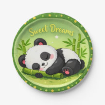 Plato de Papel de Fiesta de Panda de Sueños Dulces