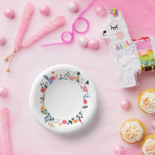 Plato de papel de flor silvestre