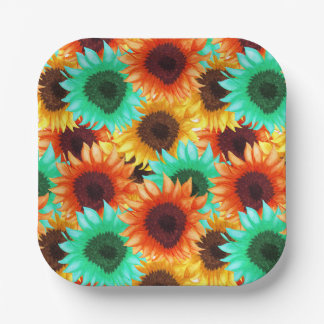 Plato de papel de flores