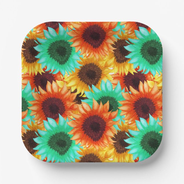 Plato de papel de flores  (Anverso)