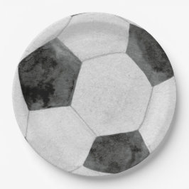 Plato de papel de fútbol