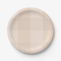 Plato de papel de granja a cuadros taupe neutro
