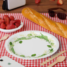 Plato de Papel de Guisantes Verdes