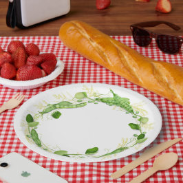 Plato de Papel de Guisantes Verdes