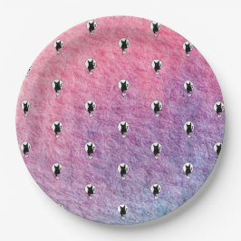 Plato de papel de Halloween rosa de Poet Adiela Ak