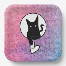 Plato de papel de Halloween rosa de Poet Adiela Ak