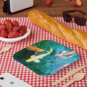 Plato de papel de koi