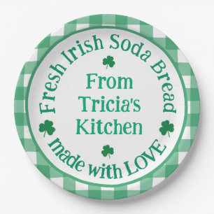 Plato De Papel De la cocina de NAME con amor Verde irlandés a cua