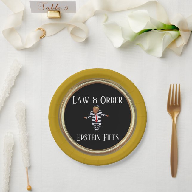 Plato de papel de Ley y Orden (Boda)