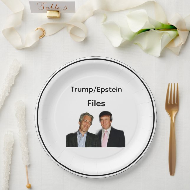 Plato de Papel de los Archivos de Trump/Epstein (Boda)