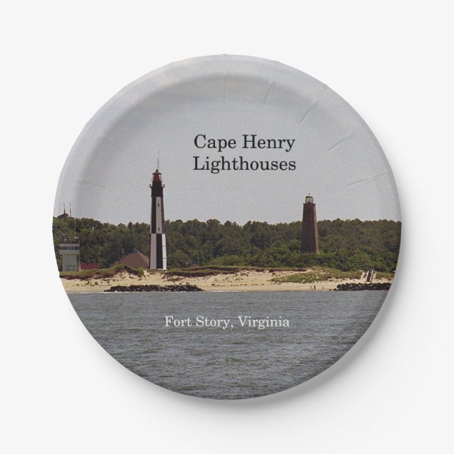 Plato de papel de los faros de Cape Henry (Anverso)