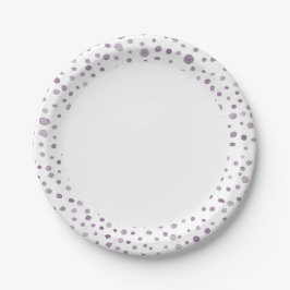 Plato de papel de lunares de acuarela de confeti d