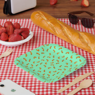 Plato de papel de macarrones con queso