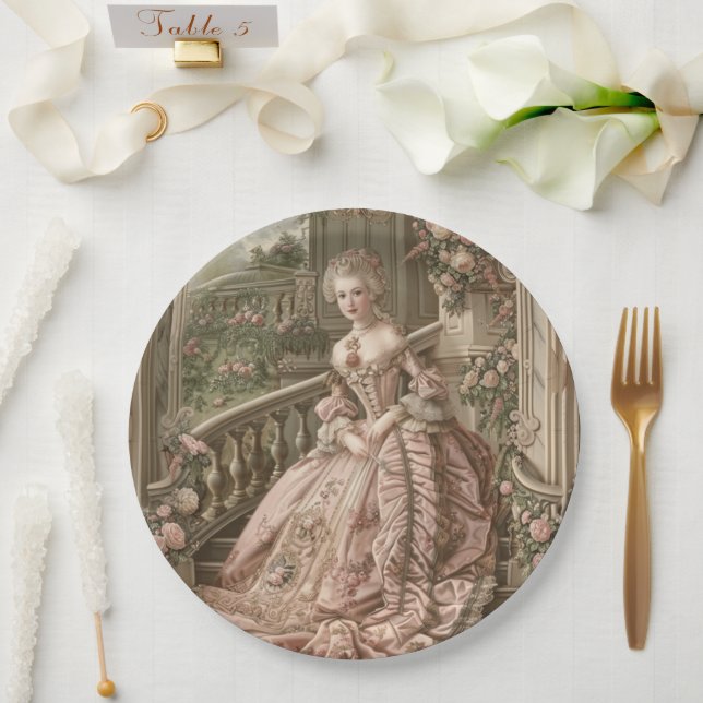 Plato de papel de María Antonieta (Boda)
