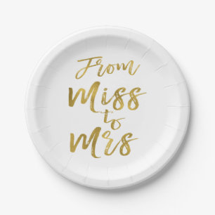 Plato De Papel De Miss a Sra. Bridal Shower Fiesta Relieve metali