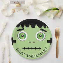 Plato de papel de monstruo de Halloween