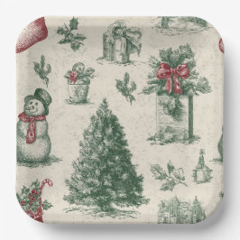 Plato de papel de Navidad