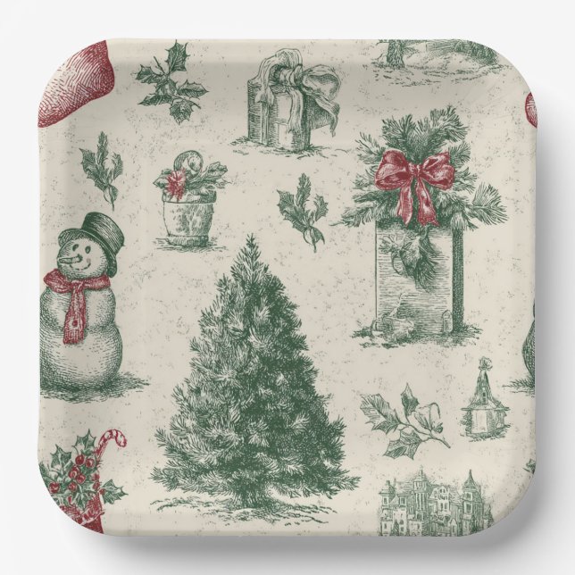 Plato de papel de Navidad (Anverso)