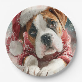 Plato de papel de Navidad Boxer