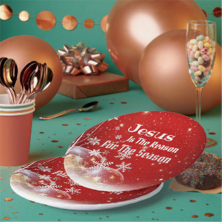 Plato de papel de Navidad Jesús es la razón 9"