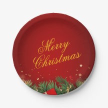 Plato de Papel de Navidad – Mesa Festiva de Vacaci