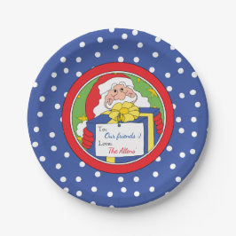 Plato de Papel de Navidad "Santa" Personalizar