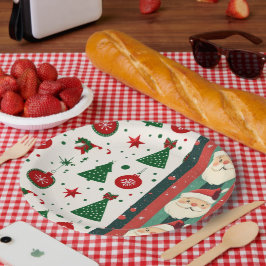 Plato de papel de Navidad – Santa y festivo
