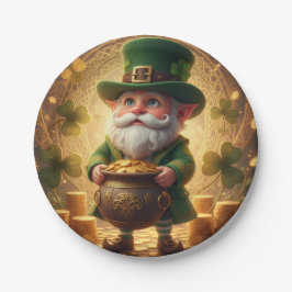 Plato de papel de oro de duende caprichoso