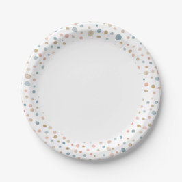 Plato de papel de puntos de acuarela Annie Confett