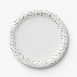 Plato de papel de puntos de acuarela con confeti s