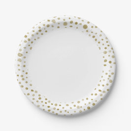 Plato de papel de puntos de acuarela confeti ocrác