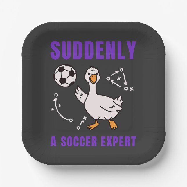 Plato De Papel De repente un experto en fútbol (Anverso)