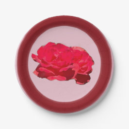 Plato de papel de rosa