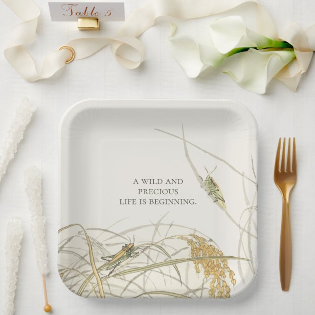 Plato de papel de saltamontes para baby shower de  (Boda)