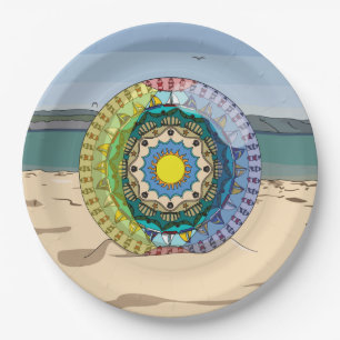 Plato de Papel de Sol de Verano