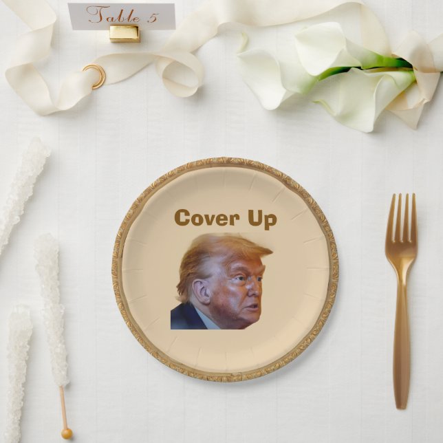Plato de papel de Trump / encubrimiento (Boda)
