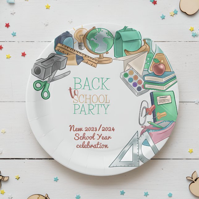 Plato De Papel De vuelta al fiesta escolar (Subido por el creador)