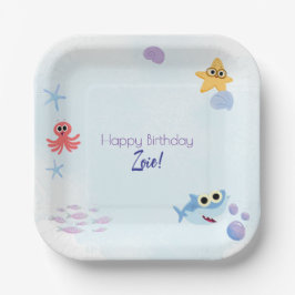 Plato De Papel Debajo de la placa de papel temática del mar