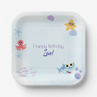 Plato De Papel Debajo de la placa de papel temática del mar