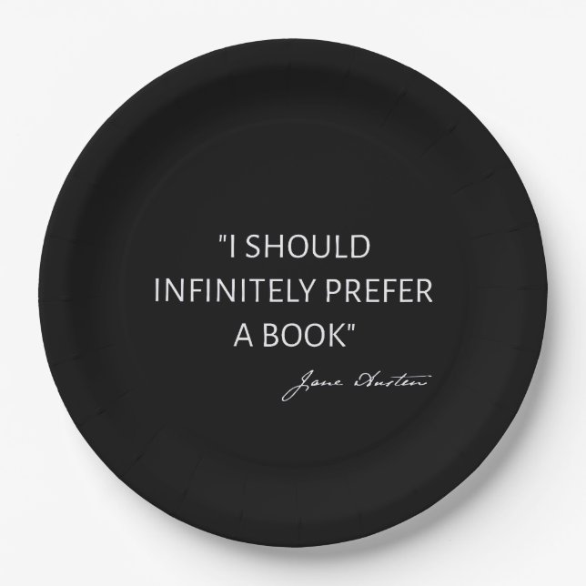 Plato De Papel Debería Preferir Infinitamente Un Libro - Jane Aus (Anverso)