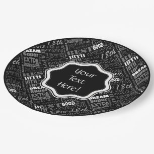 Plato De Papel Décimo octavo monograma personalizado de la fiest