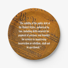 Plato De Papel Decimocuarta Enmienda Deuda Pública