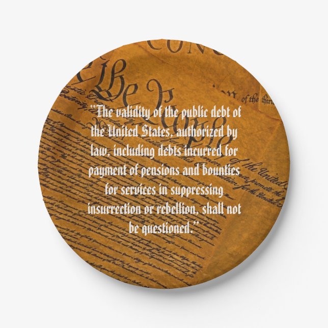 Plato De Papel Decimocuarta Enmienda Deuda Pública (Anverso)