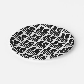 Plato De Papel Decimosexto Cumpleaños 16