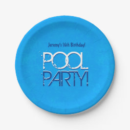 Plato De Papel décimosexto Reserva de la fiesta en la piscina del